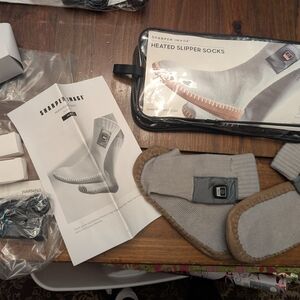 Sharper Image Cozy Heated Slipper Socks - Gray